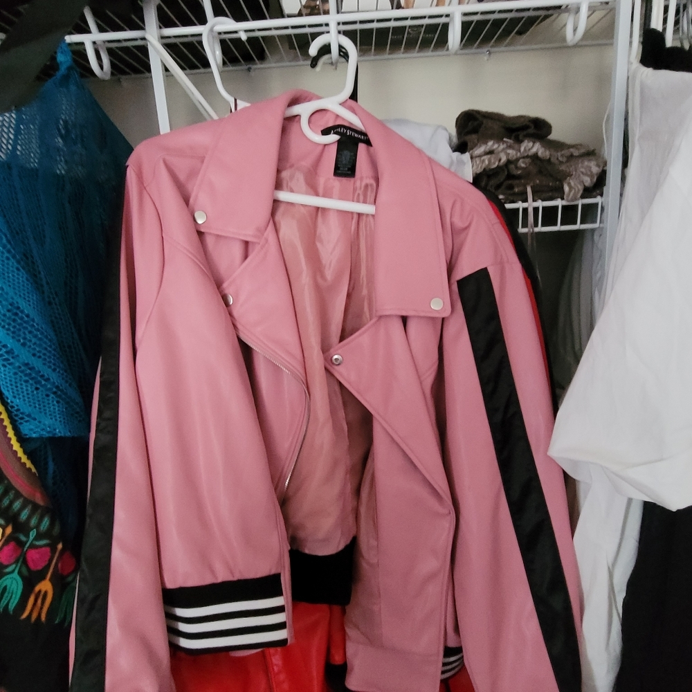 Pink leather jacket
